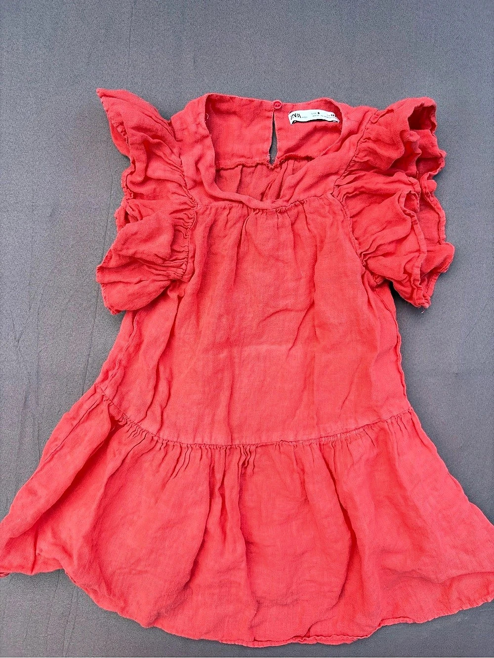 Zara Girls Size 8 Pink Ruffle Dress